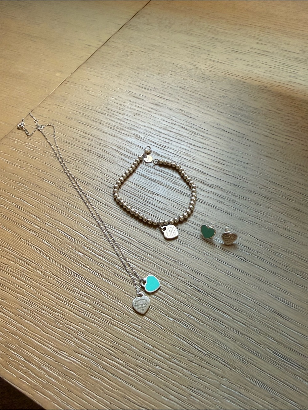 Tiffany & Co. Tiffany Blue with Diamond Heart Necklace, Bracelet, and Earrings - Picture 3 of 16